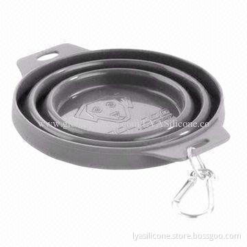 Silicone Collapsible Folding Pet Feeder Bowl, PVC and BPA Free, Foldable for Travel